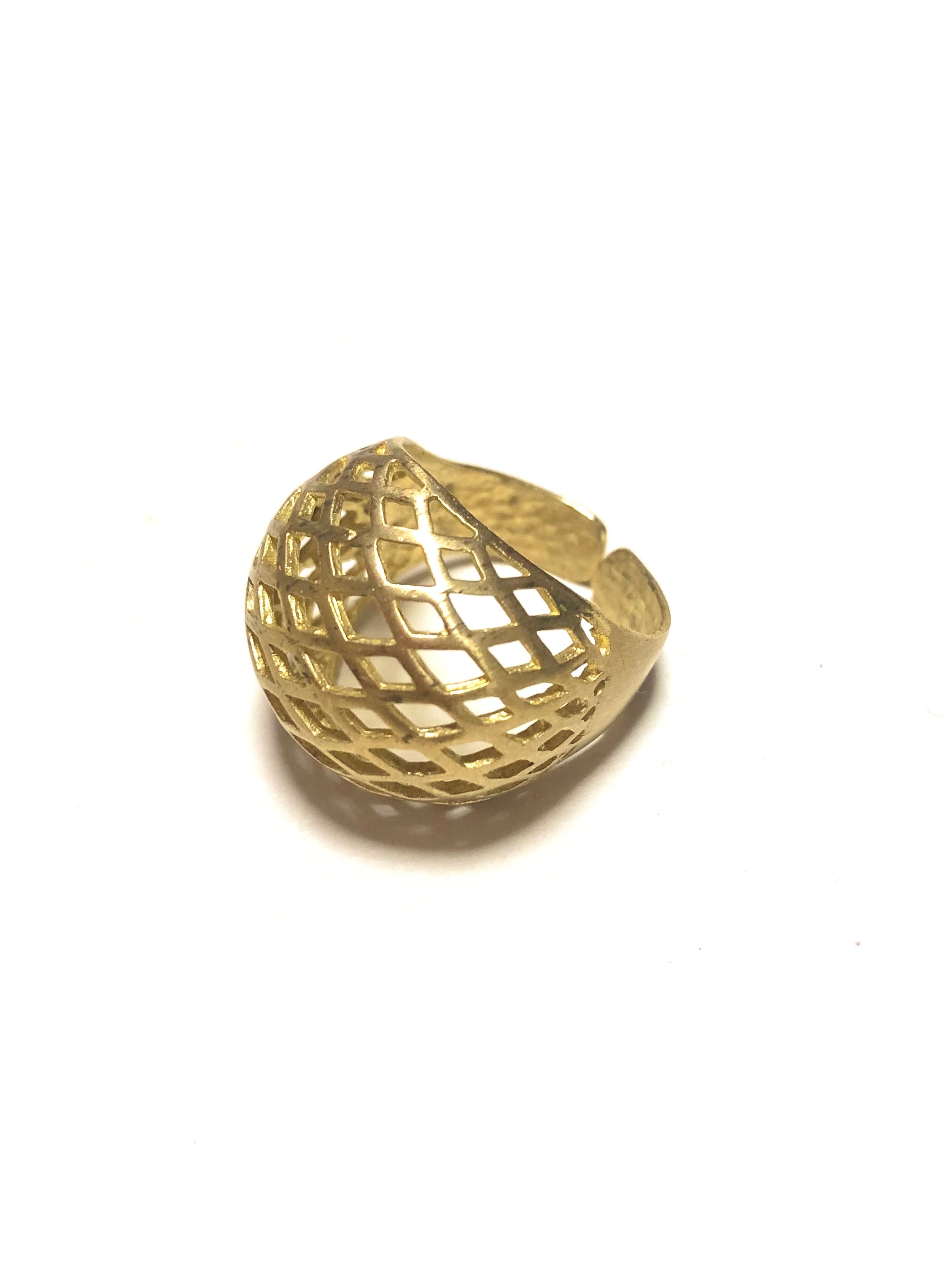 【TAMARI】Raw brass puffy ring