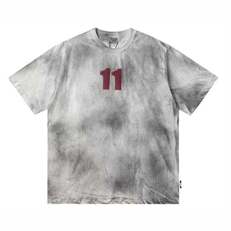 Number Print Short Sleeve Regular T-Shirt ◇H1070