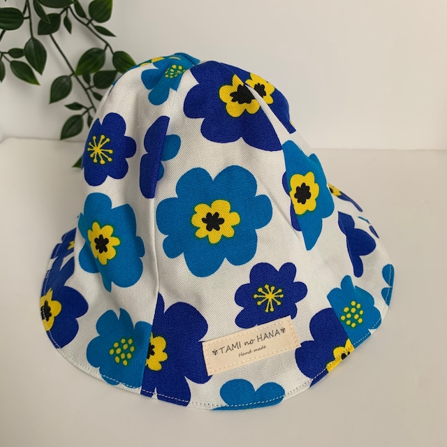 reversible tulip hat『happy flower Blue』
