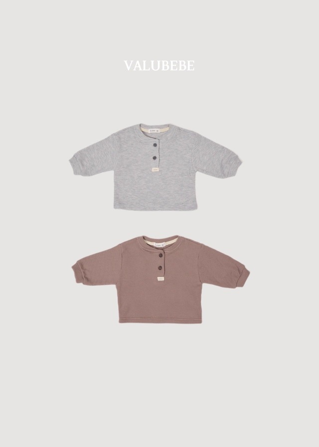 【取寄】valubebe|mini waffle button tee|ミニワッフルボタンT|6M-S|baby&toddler|26 autumn