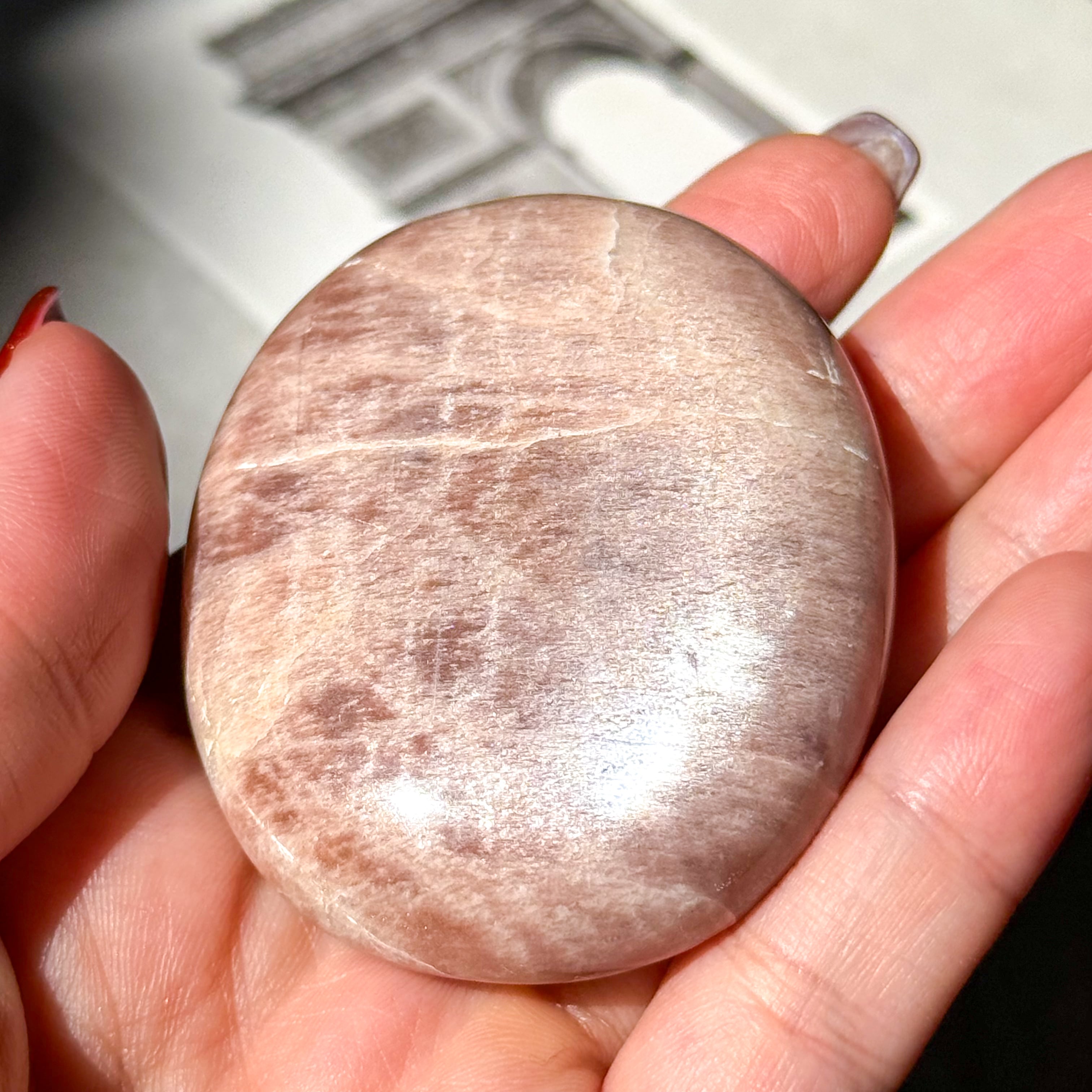 Peach Moonstone palm 6 ✧ ピーチムーンストーン | FLUXY - 天然石と