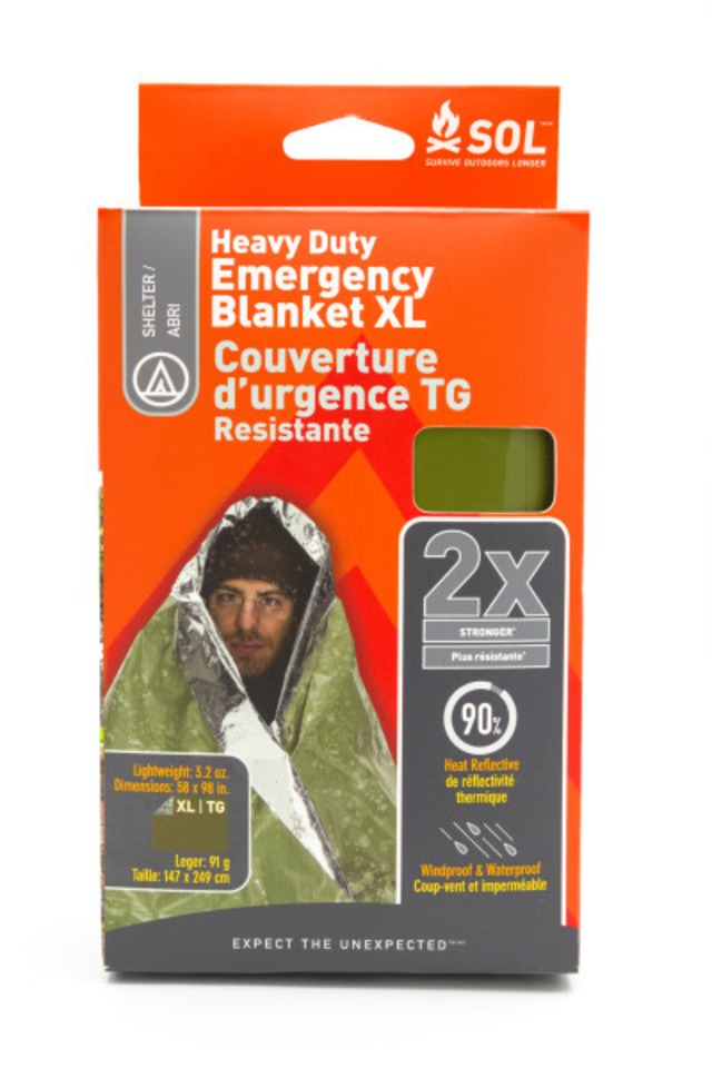新品 SOL Heavy-duty Emergency Blanket O.D.Green