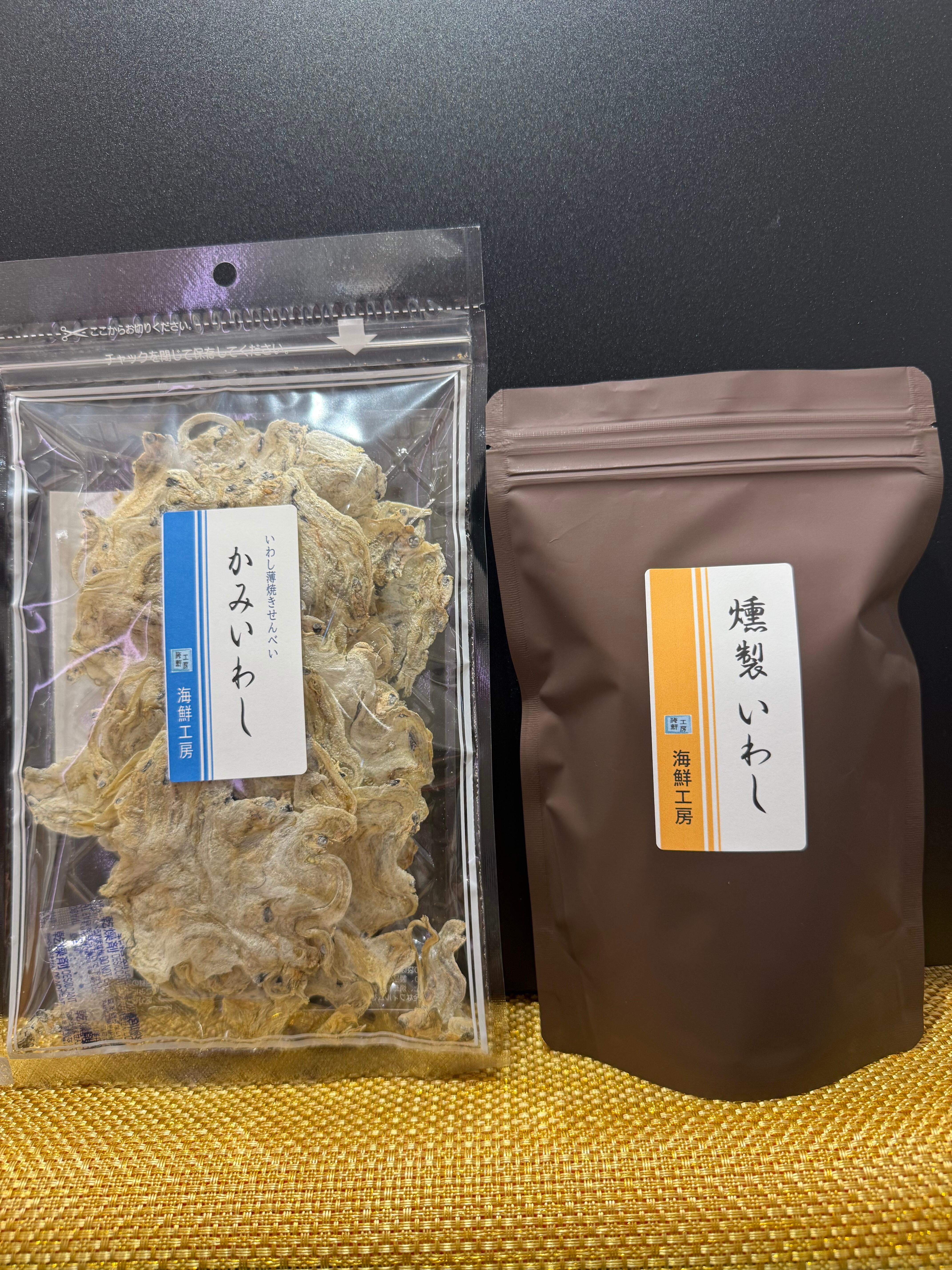 みーちゃん 金のいか焼き たまり2袋、素焼き3袋 金のいか焼き132g-お