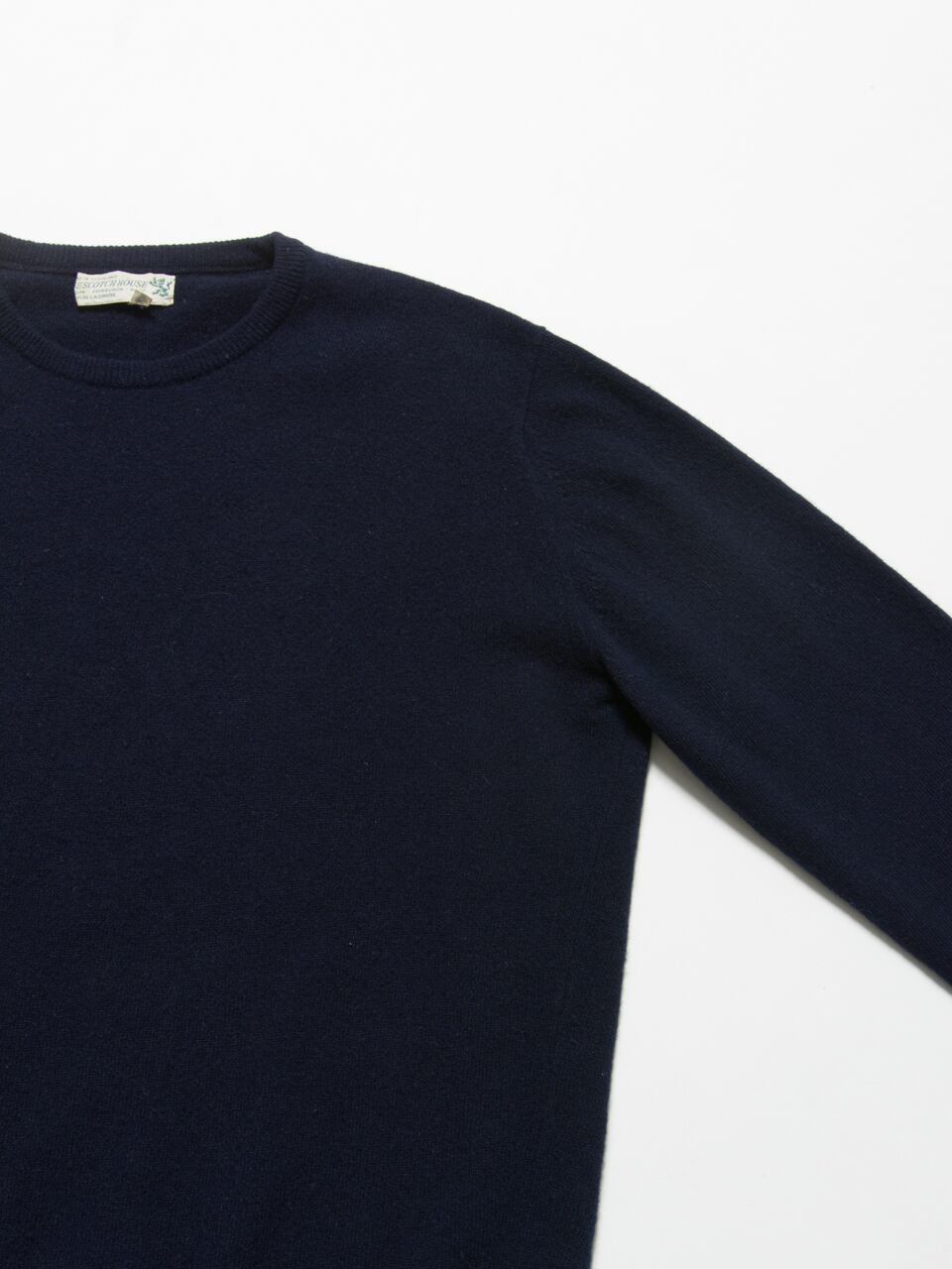 【THE SCOTCH  HOUSE】Made in Scotland 100% pure cashmere crewneck knit pullover（ザ・スコッチハウス スコットランド製 クルーネックカシミヤニットプルオーバー ）