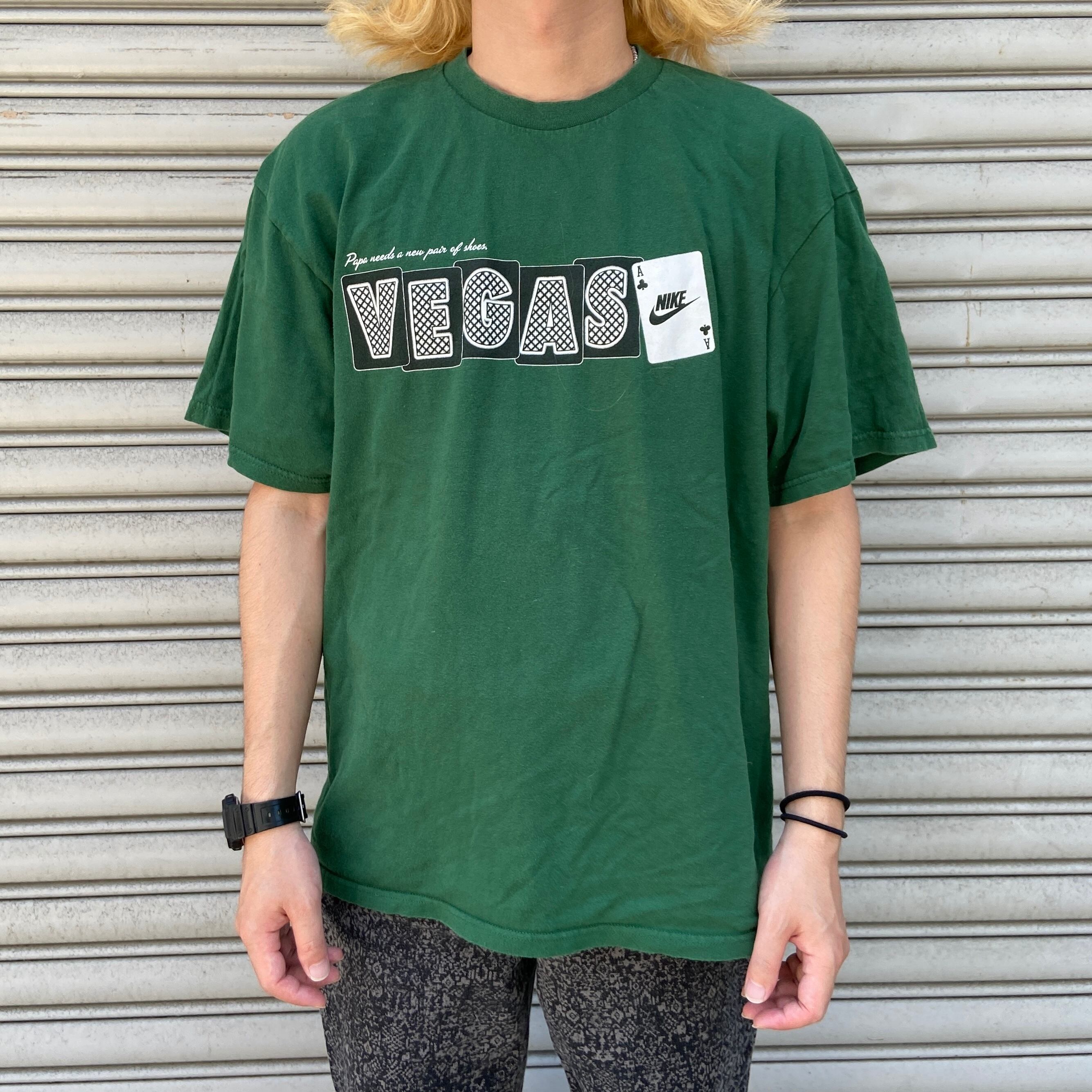 NIKE TEAM ナイキ プリントロゴTシャツ トランプ ベガス 緑 L | 古着屋 Uan