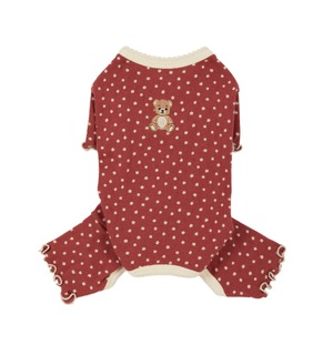 予約【Sallys】Vintage bear onesie (Moody Wine)