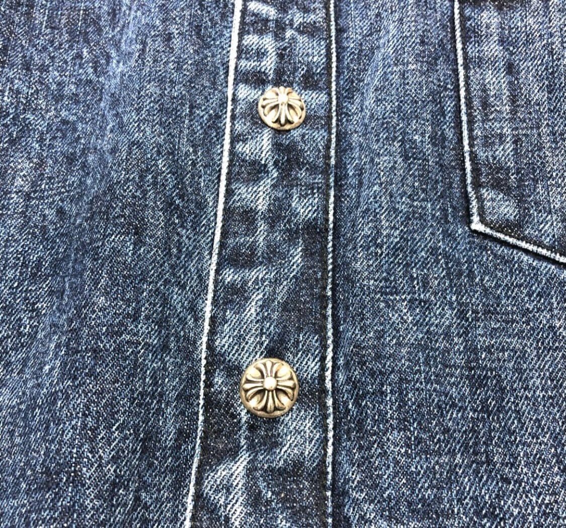 クロムハーツ CHROME HEARTS クロスパッチ クロスボタン デニム クロムハーツ CHROME HEARTS クロスパッチ クロスボタン デニム