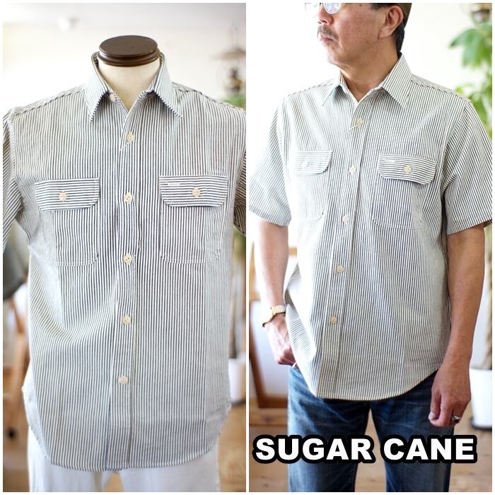 SUGARCANE シュガーケーン　ヒッコリー半袖ワークシャツ　37944　東洋エンタープライズ | bluelineshop powered by  BASE
