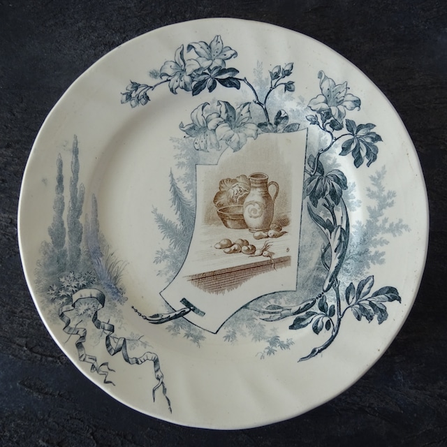 Creil et Montereau  modèle《Cartels》assiette plate (B)