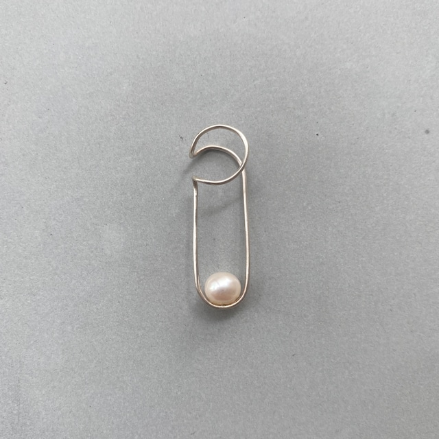 Pearl dangle ear cuff silver