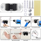HYRIXDIRECT モップとほうきホルダー 壁マウント 高耐久 ステンレススチール 壁取り付けほうきオーガナイザー ランドリールーム ホーム ガーデン ガレージ 収納 整理ラック (シルバー)