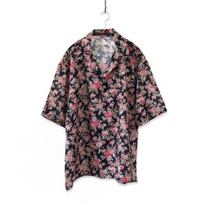 Open Collar Shirt Flower BK