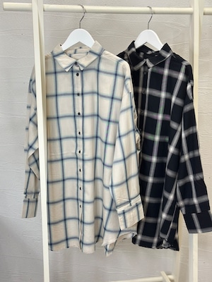 オンブレチェックオーバーシャツ