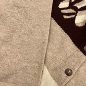 カシミヤ100% DECORO デコロ ボーダー デザイン ニット カーディガン L/ベージュ系 レディース