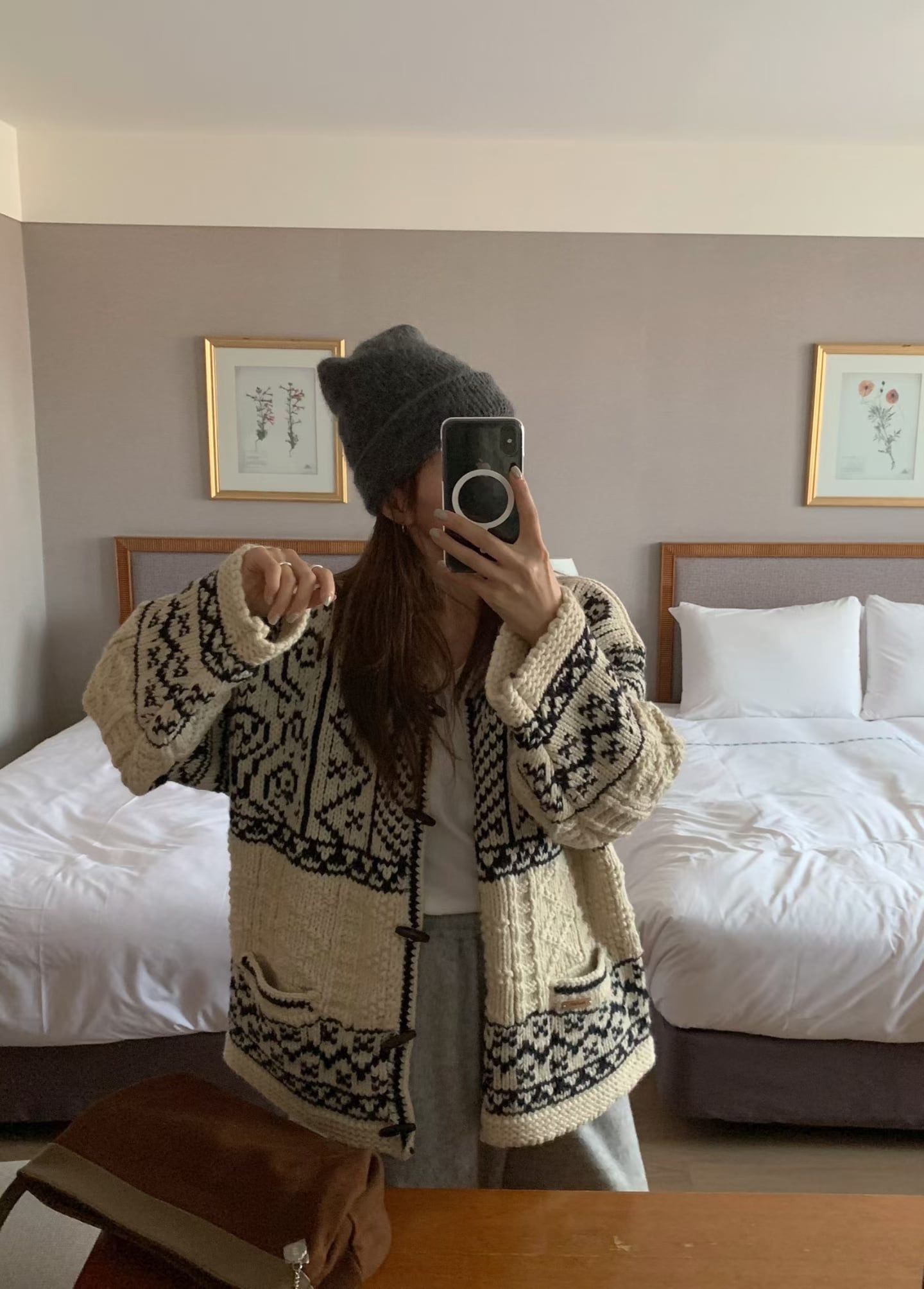 (即納)mellounge / Handmade Cowichan Cardigan / ivory