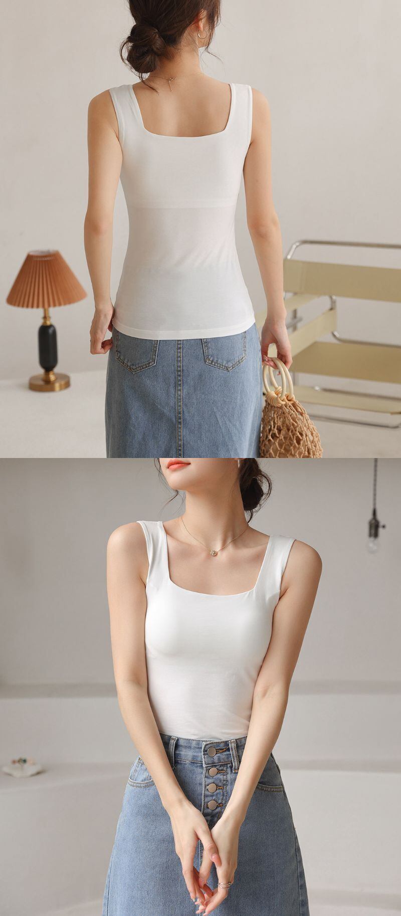 メール便】カップ付き スクエアタンクトップ／tops2131 | DAY CLOSET