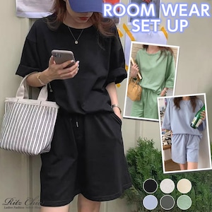 スウェット セットアップ レディース 韓国 上下セット 半袖 ショートパンツ ルームウェア 部屋着 シンプル 大人 カジュアル リラックス ゆったり 夏服 夏 大人可愛い 大人女子