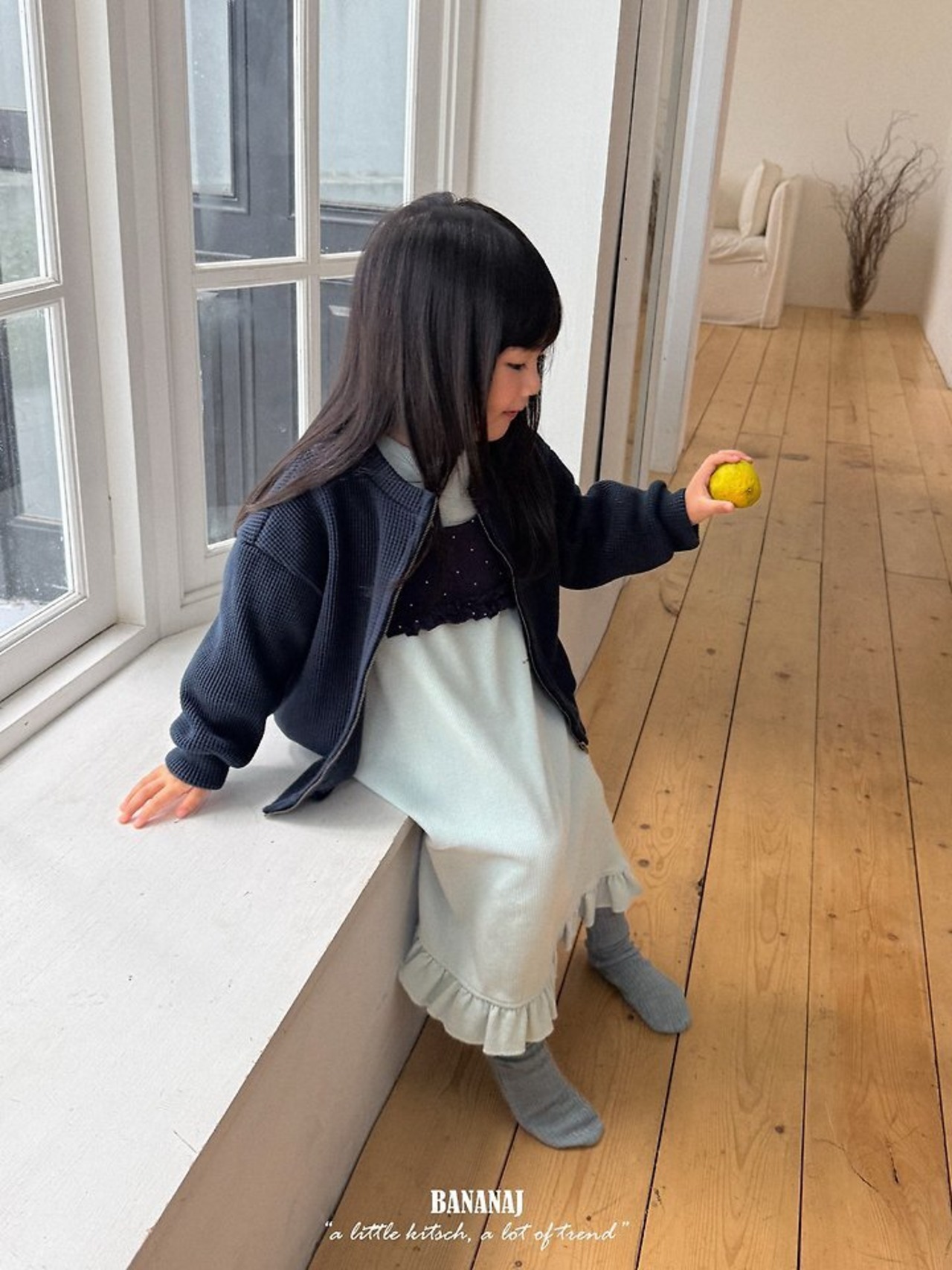 韓国子供服 / BANANA J / 26Autumn / ワッフル ジャケット / 秋服 / キッズ *XS~JS*