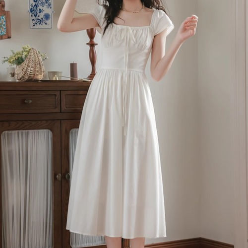 フロントリボンギャザーワンピース ・7579