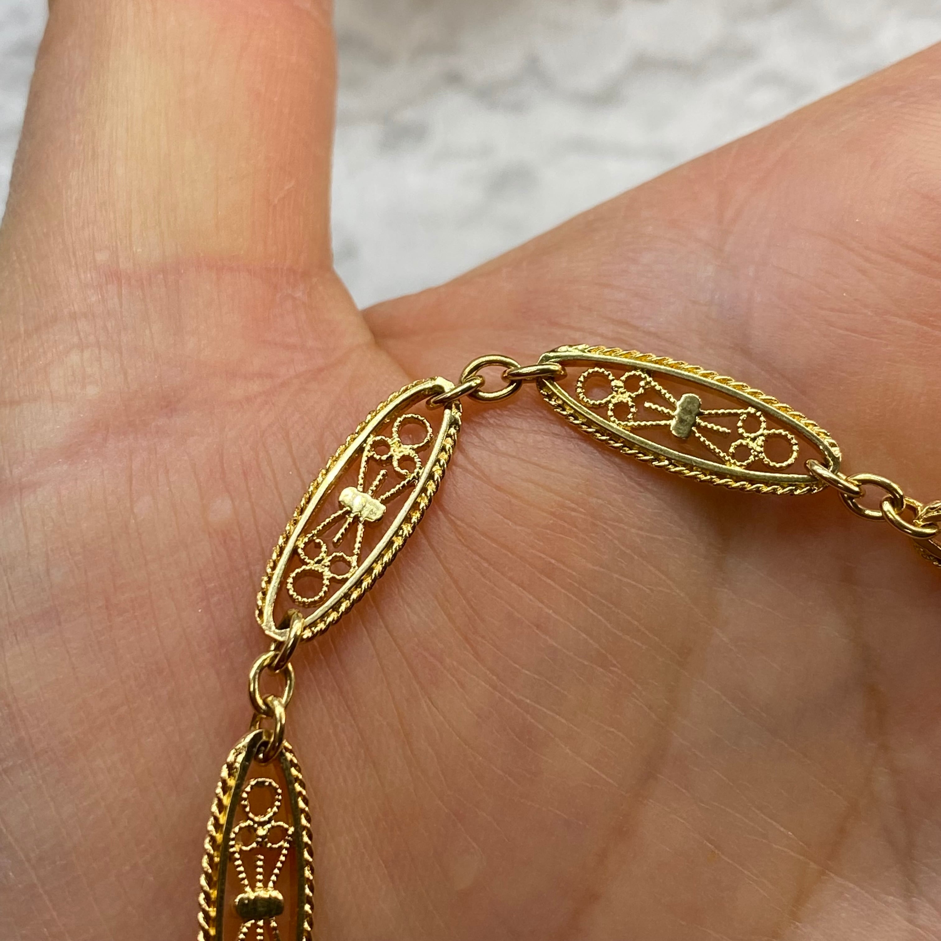 K18 フランス アンティーク フィリグリー ブレスレット ～華やかな時代