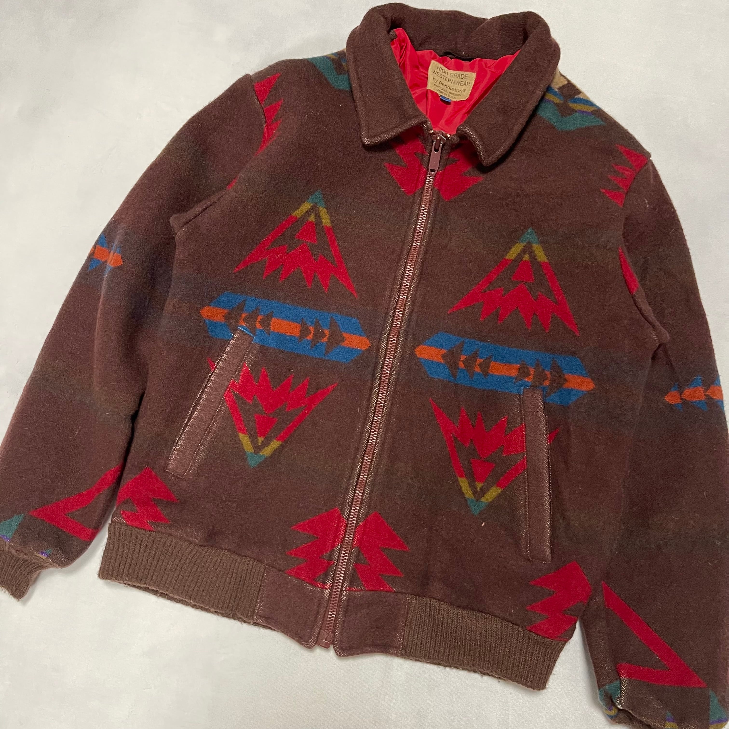 レア USA製 70s80s Pendleton ネイティブ柄 ジャケット Ｌブルゾン