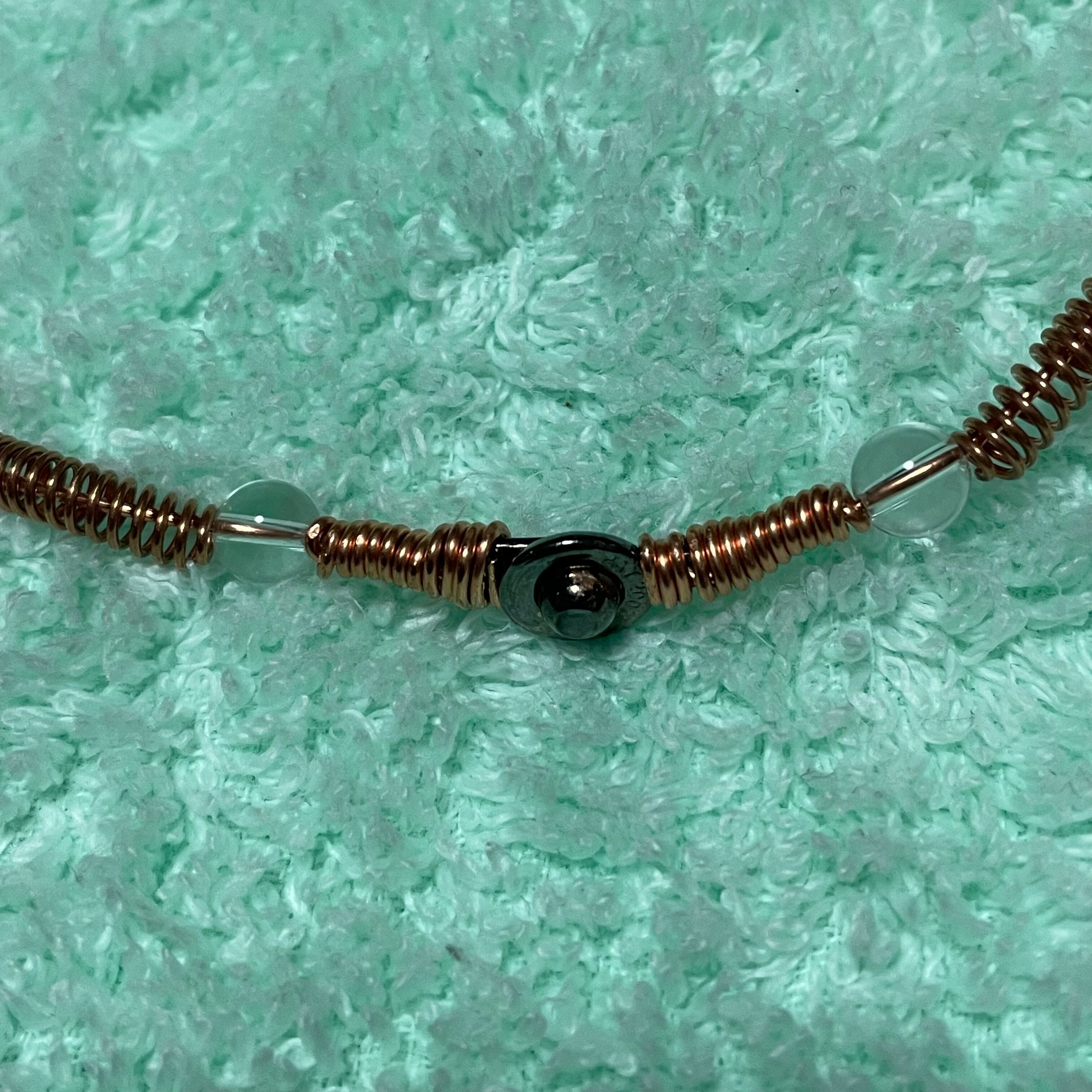 5G 電磁波対策グッズ ハンドメイド パワーストーン ネックレス 銅線