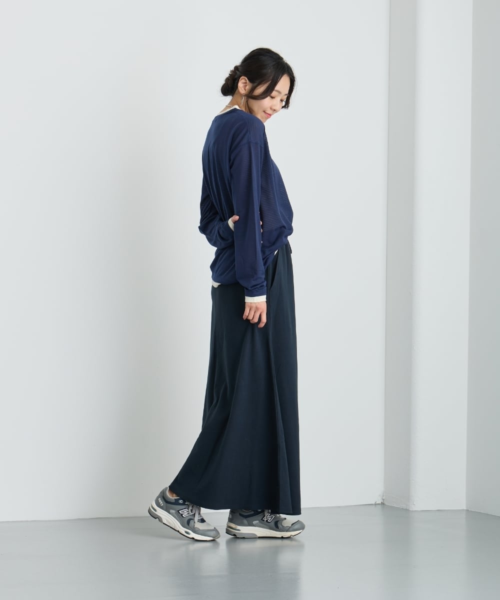 No.24011 フェイクレイヤードロングTシャツ Navy | エルキカク