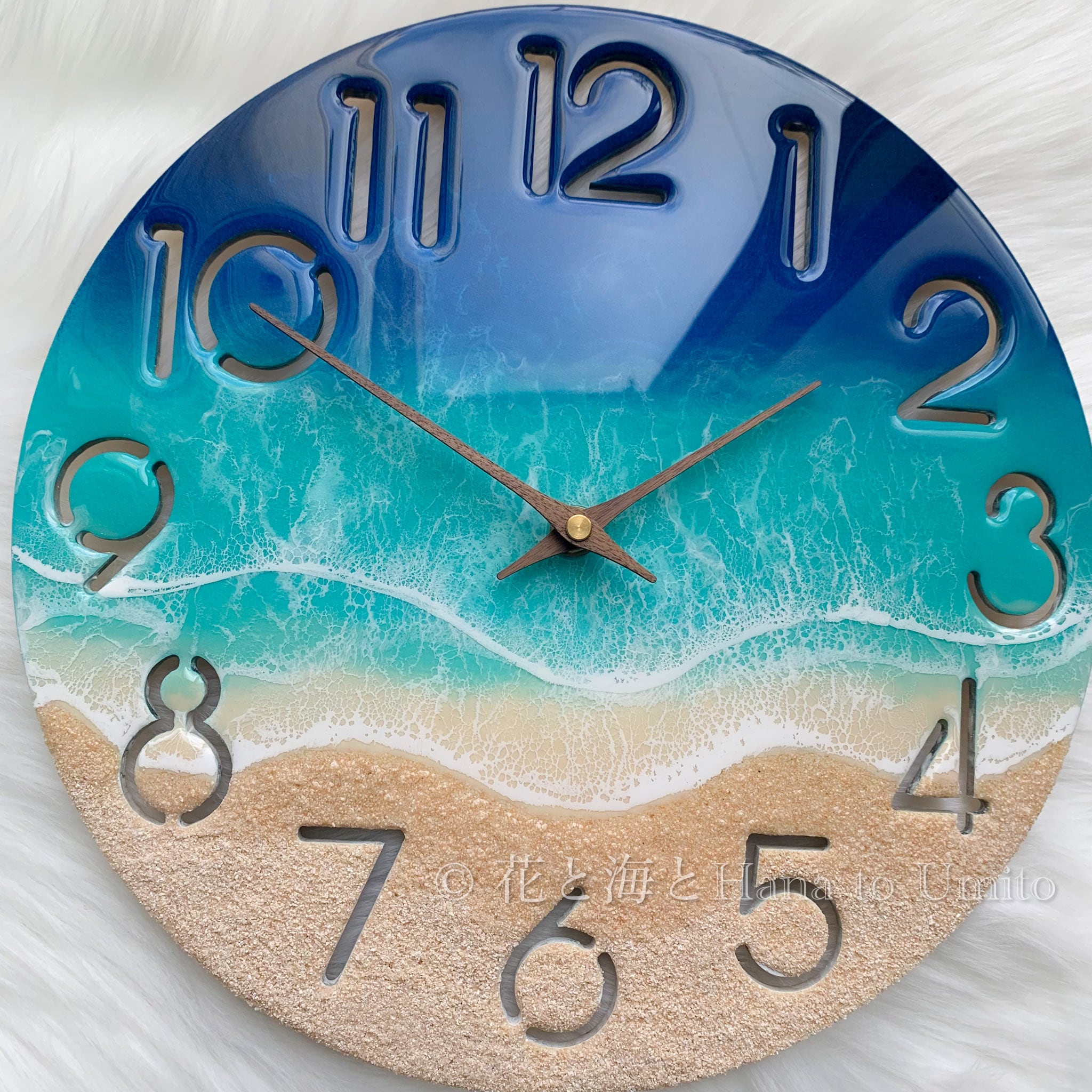 海と白波の壁掛け時計 ︎海レジンアート オーシャンアート | 花と海と