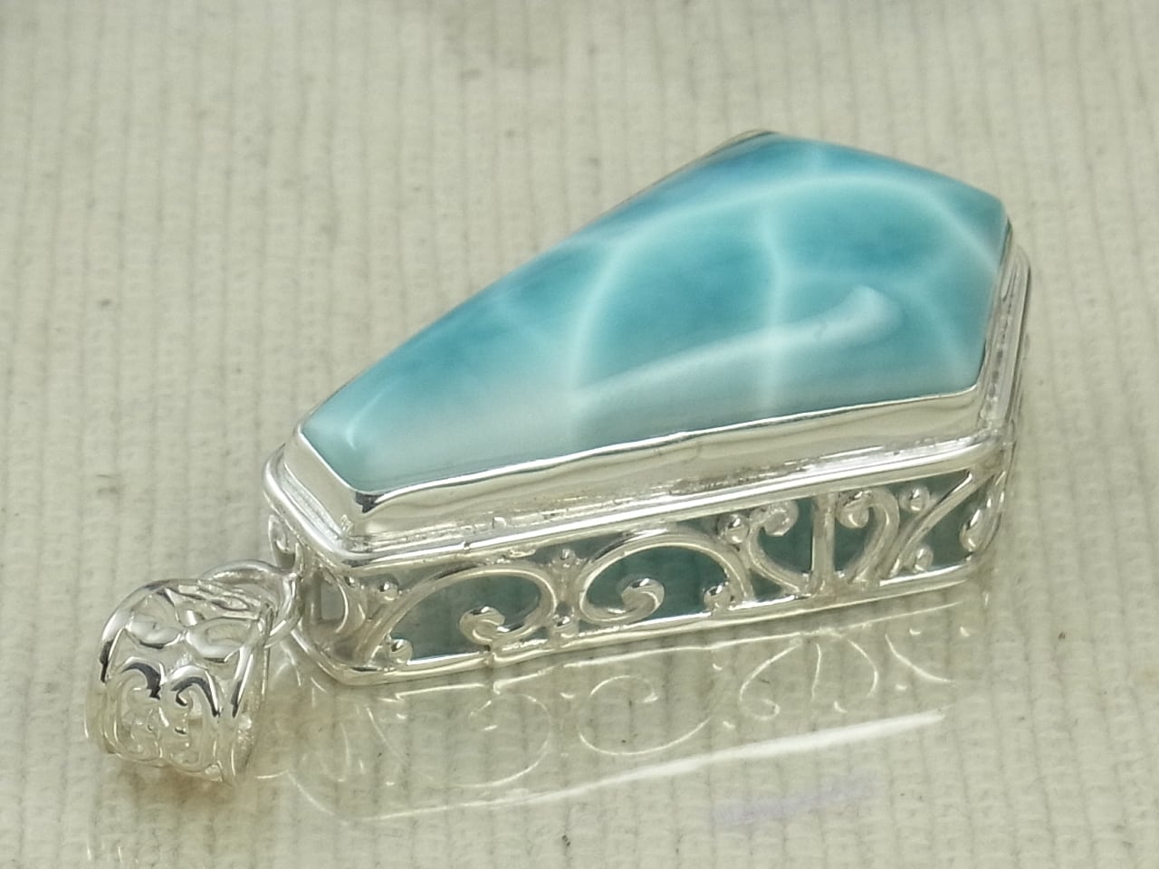 一点もの】ラリマー 宝石質 光と輝き バリ シルバー925 世界にひとつ