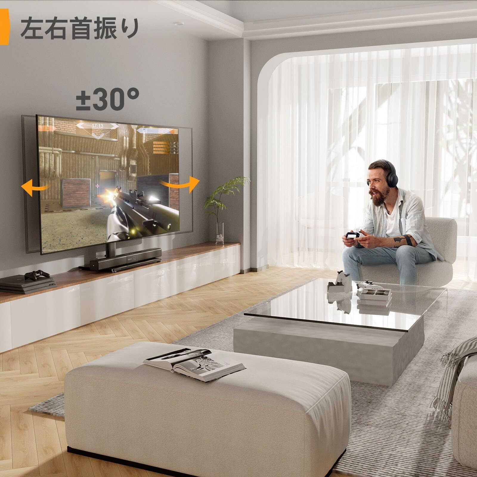 Amazon.co.jp: Perlegear テレビスタンド キャスター付き 壁寄せ tvスタンド ハイタイプ 移動式 tv stand テレビ台  壁掛け 37-75インチ対応 VESA/横200600mm/縦100～400mm 耐荷重40kg 6段目高さ調節 左右±35度首振り  家用/学校/病院/ビジネス展示用 ブラック PGTVMC15 