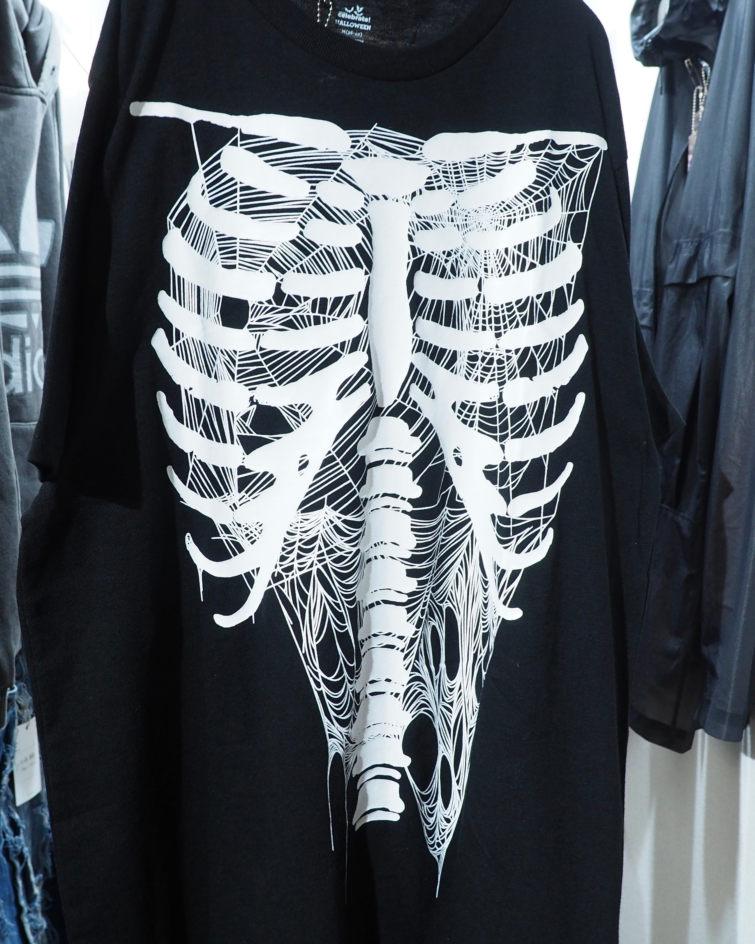 ” 肋骨 ” Rib cage × Spider Wed printed Black SS Tee