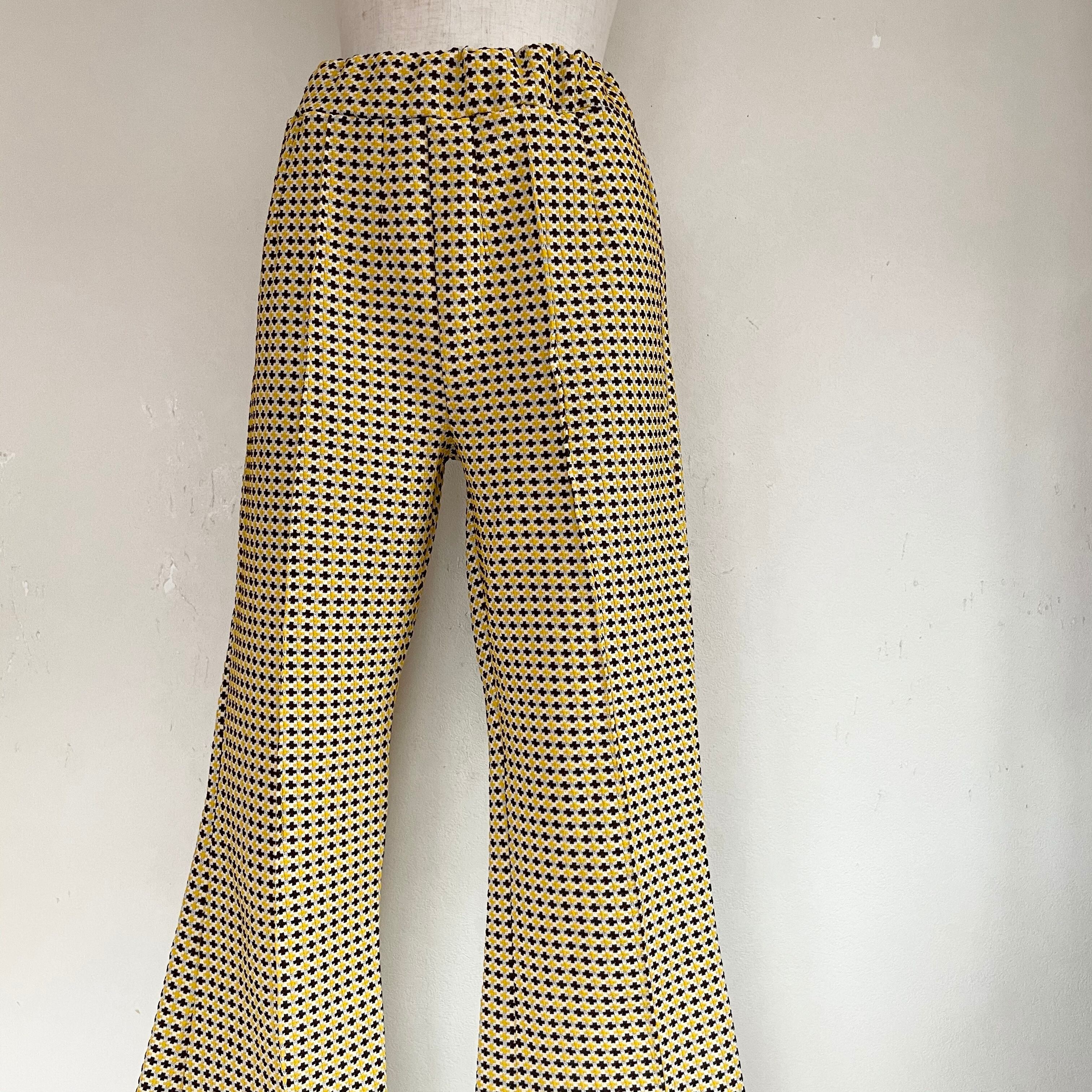 70s houndstooth easy pants