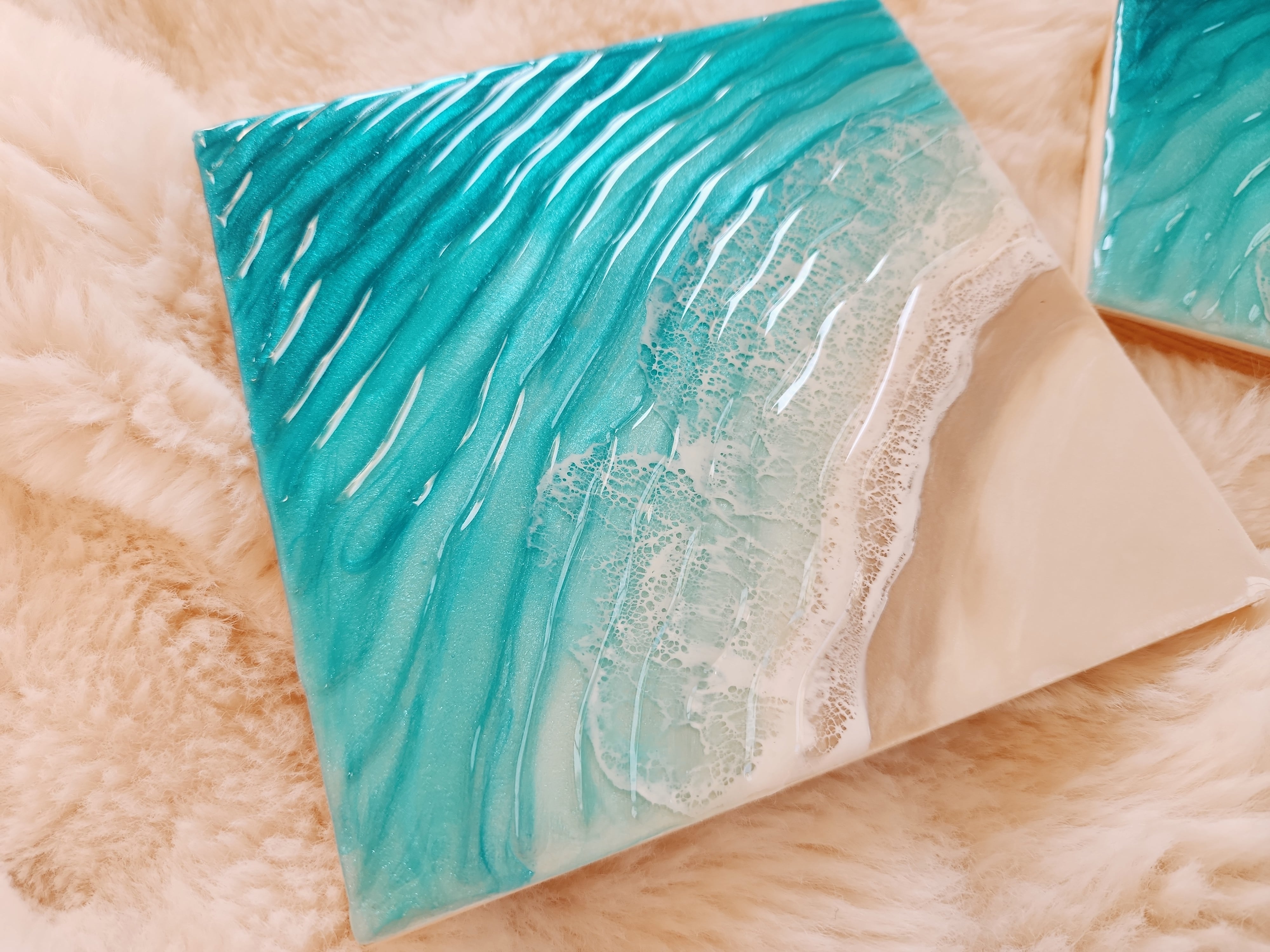 454.オーシャンレジンアート 波紋アート 15㎝パネル | Leaf Edgez