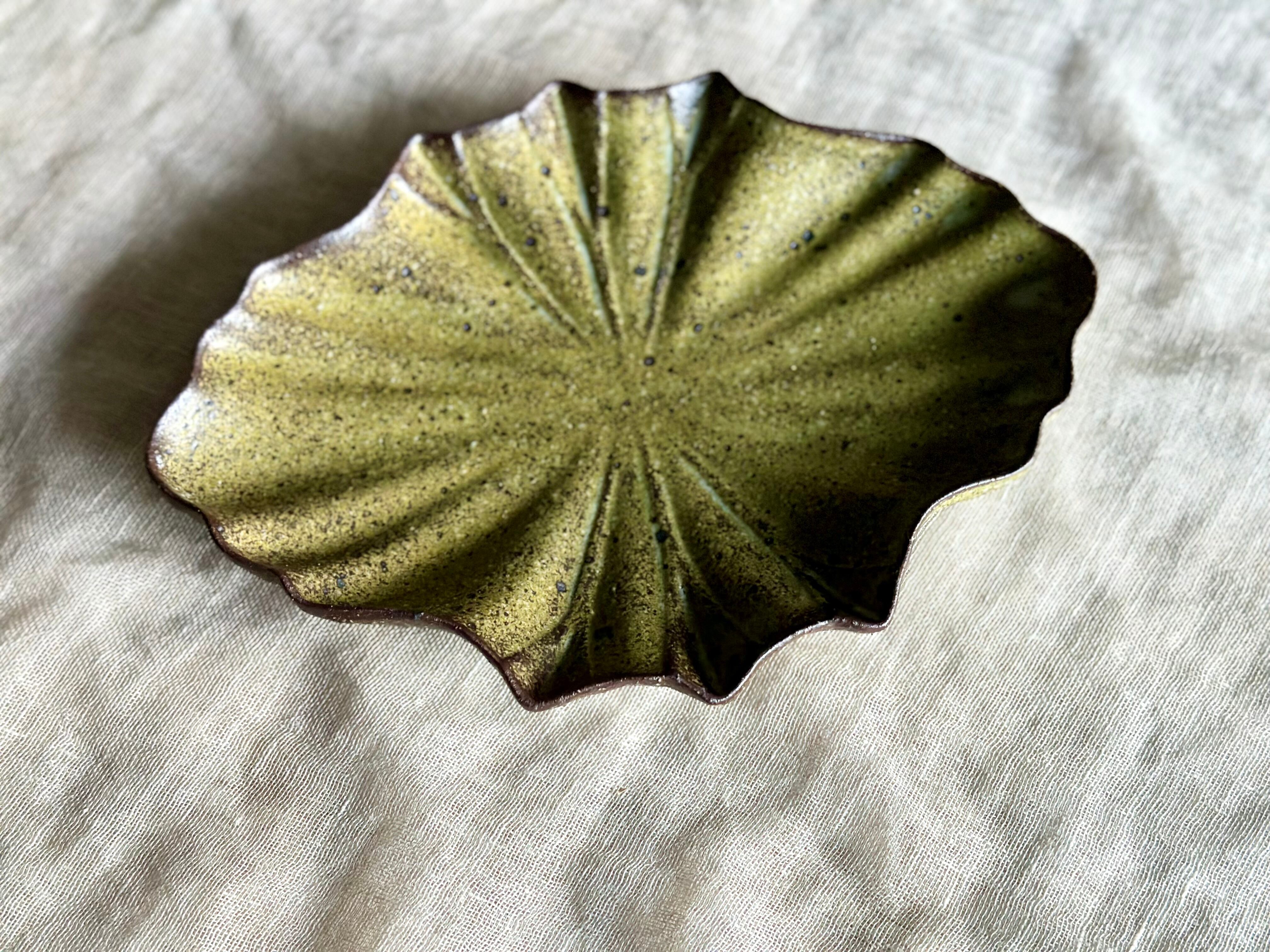 モスグリーン 枯れ蓮プレート