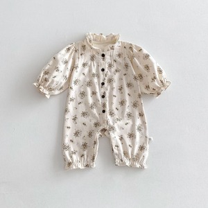【BABY】春新作　プリンセス小花ロンパース