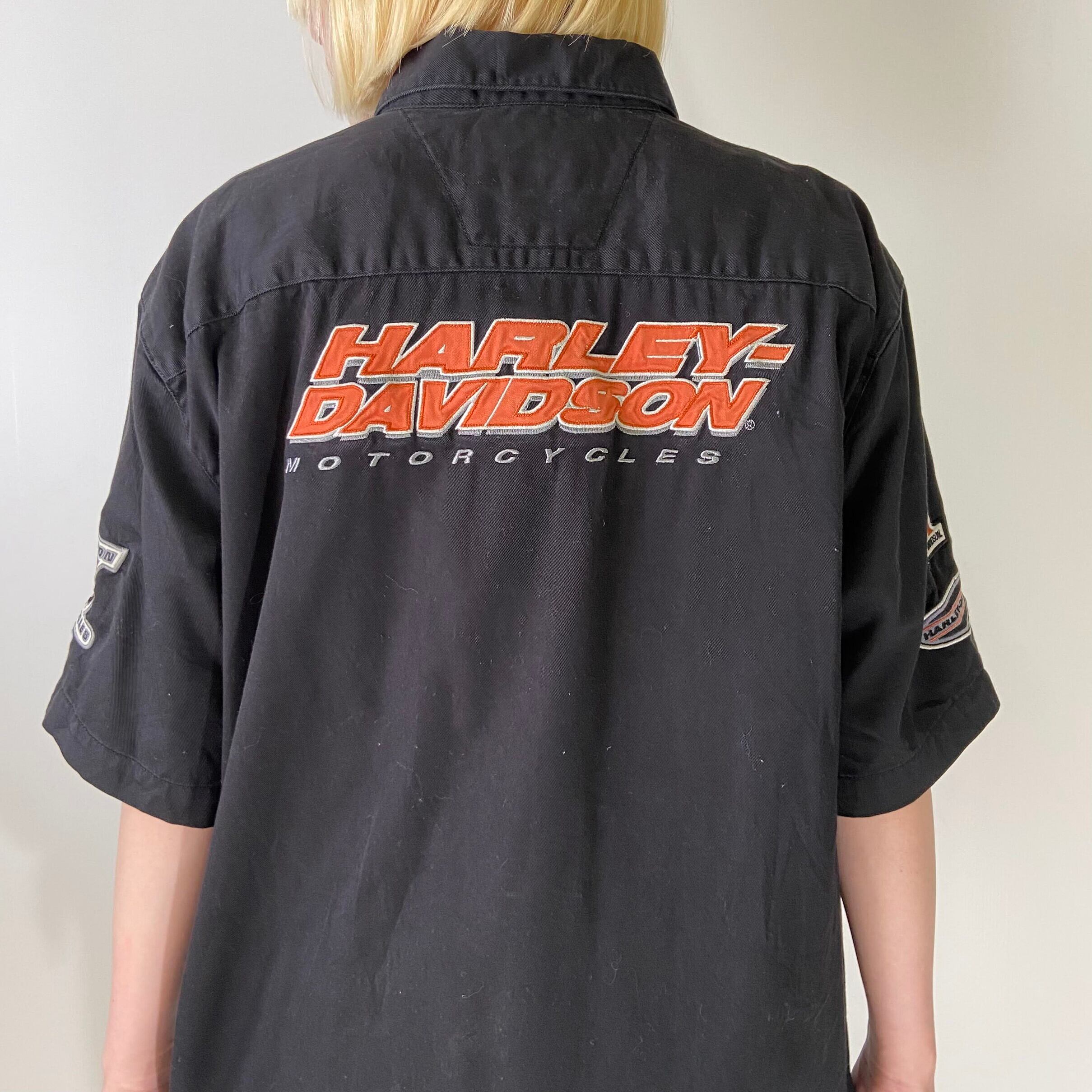 Harley-Davidson ハーレーダビッドソン バックロゴ刺繍 半袖シャツ