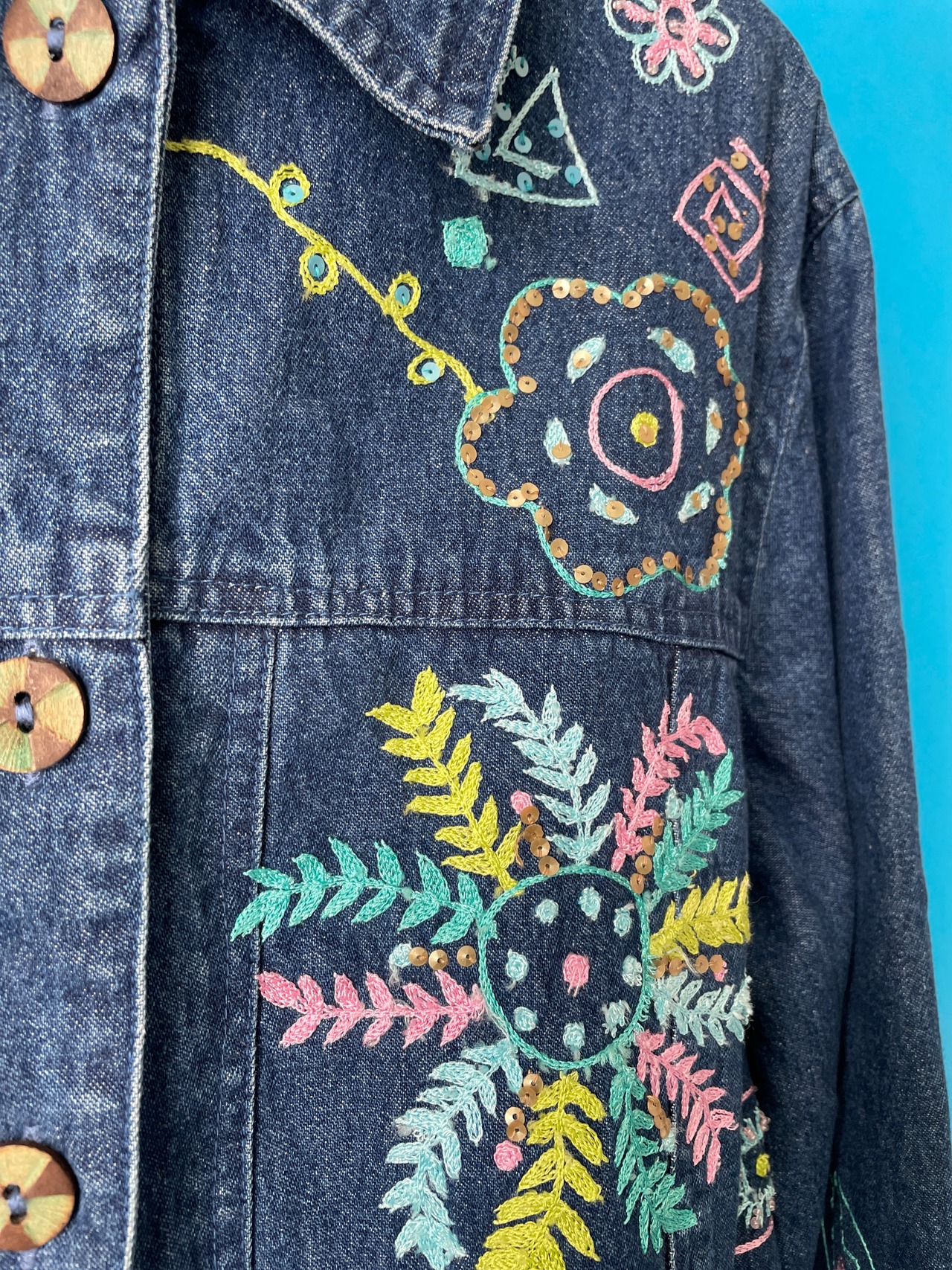 Flower denim shirts jacket - 6