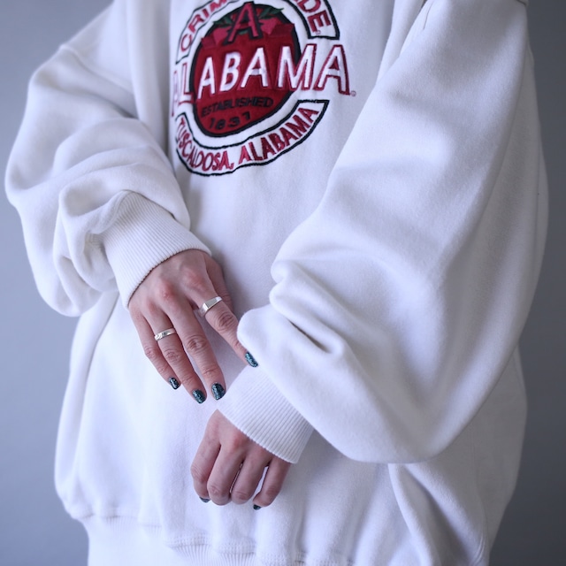 "刺繍" Alabama university college logo XXL over silhouette sweatshirt