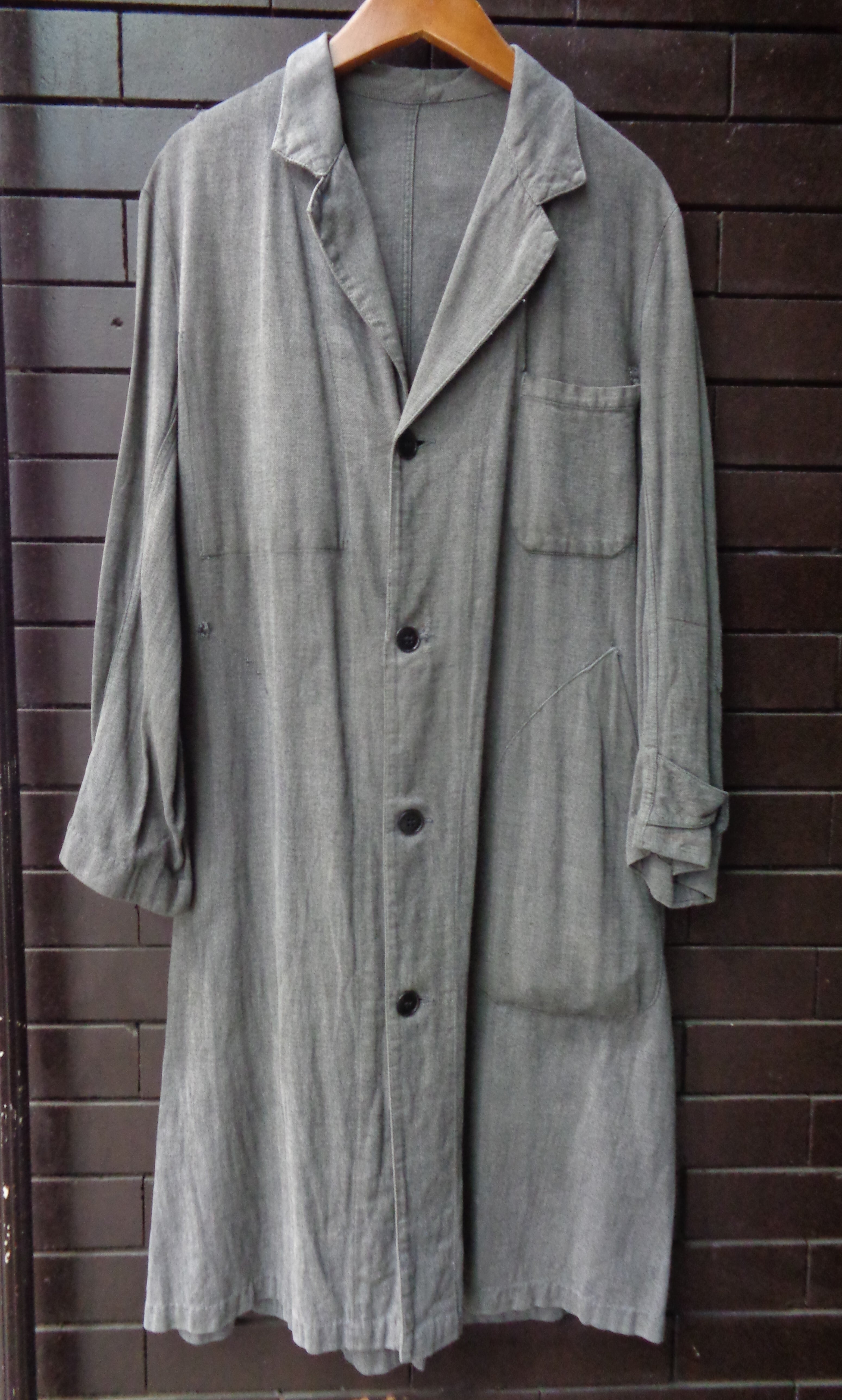 '~'s French vintage black chambray atelier coat ~年代