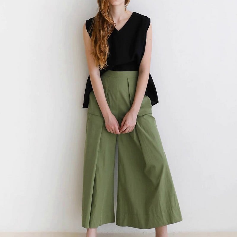 casual versatile wide leg pants W00326