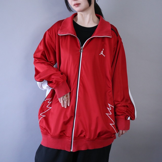 ”jordan" embroidery and switching and zip design over silhouette track jacket