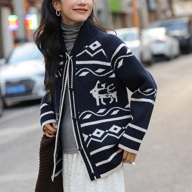 collar button up cardigan　j-0312