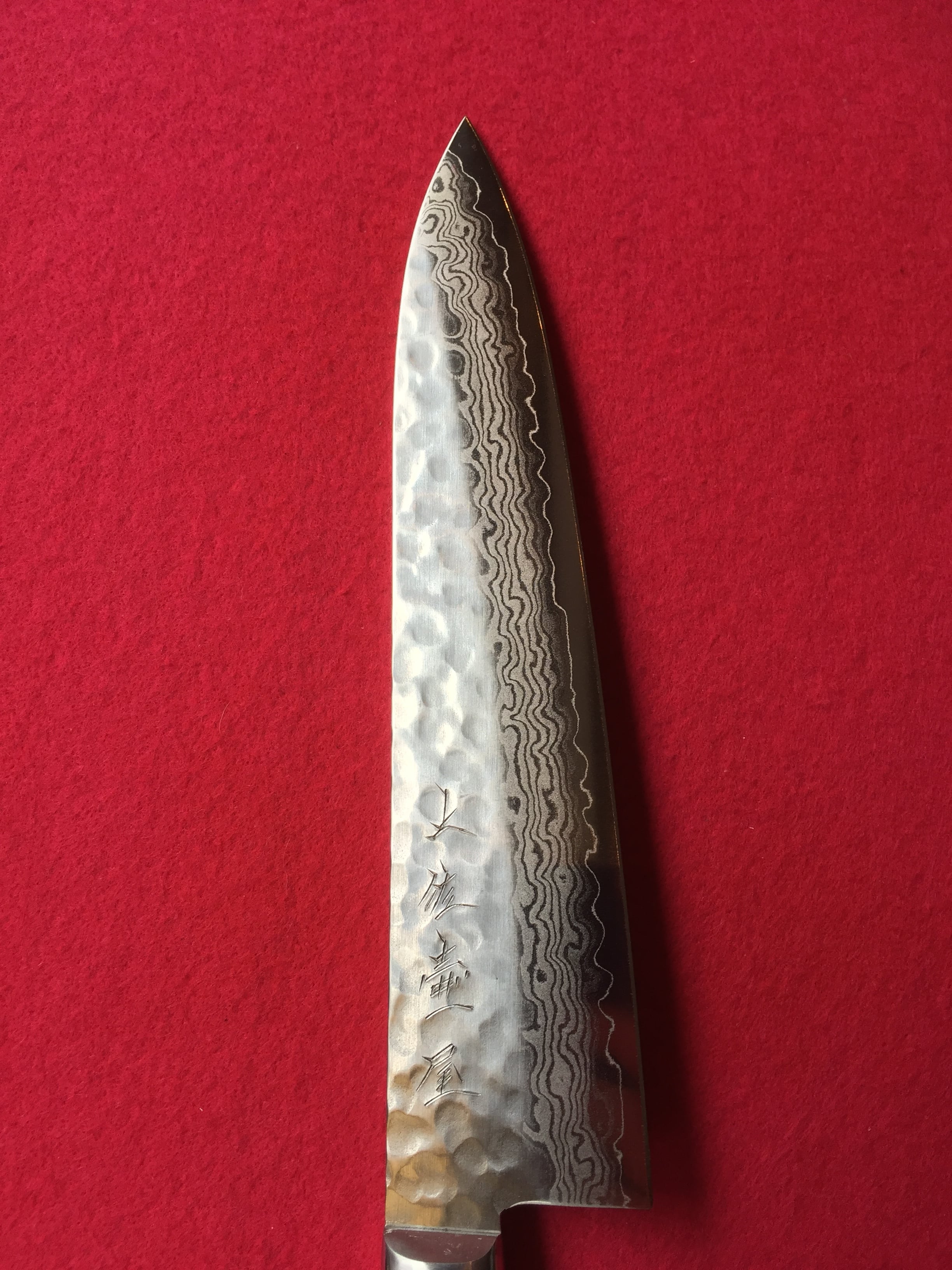 【新品未使用】ダマスカス柳葉包丁 土佐十二衣鍛造 刃渡り180mm 高級和包丁 牛刀 土佐十二衣鍛造 8寸（ダマスカス仕様） | 龍河洞の土佐打刃物