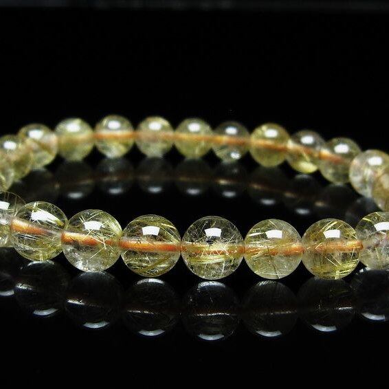 ルチルクォーツ ブレスレット 7mm タイチンルチル ブレスレット メール便可 [M便 1/10] 111-49196