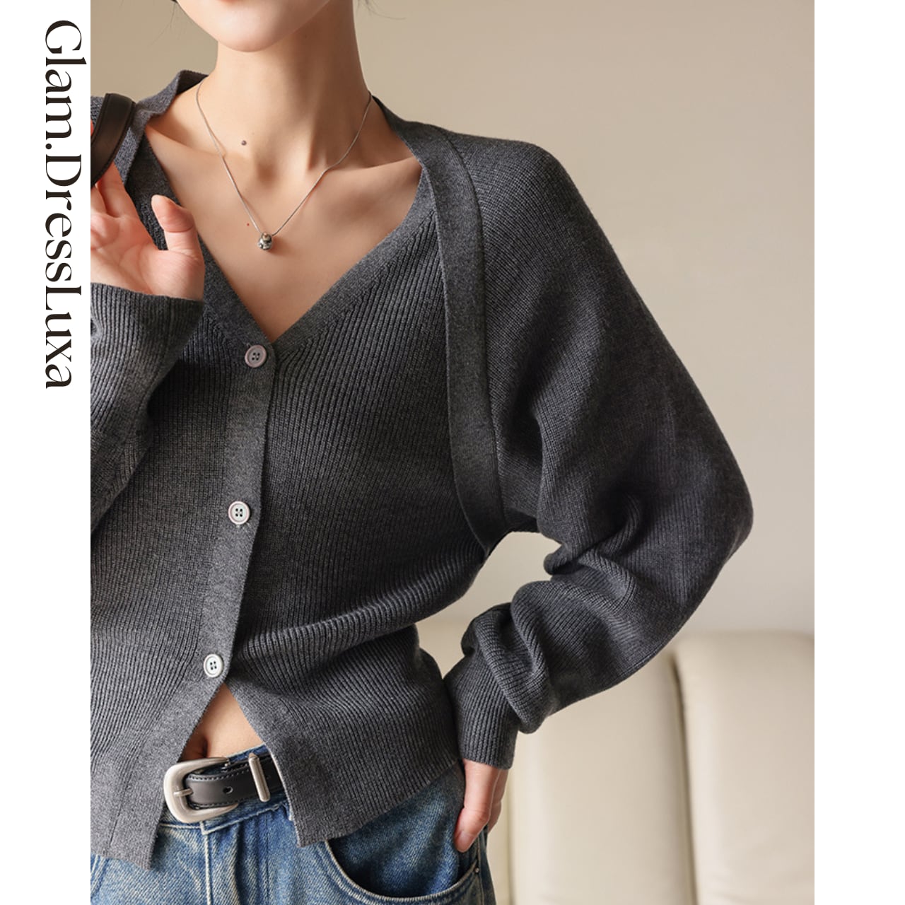 Soft Knit Cardigan/2color_T1612