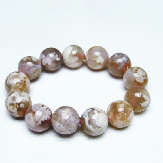 チェリーブロッサムアゲート ブレスレット 桜瑪瑙 18mm 111-24558