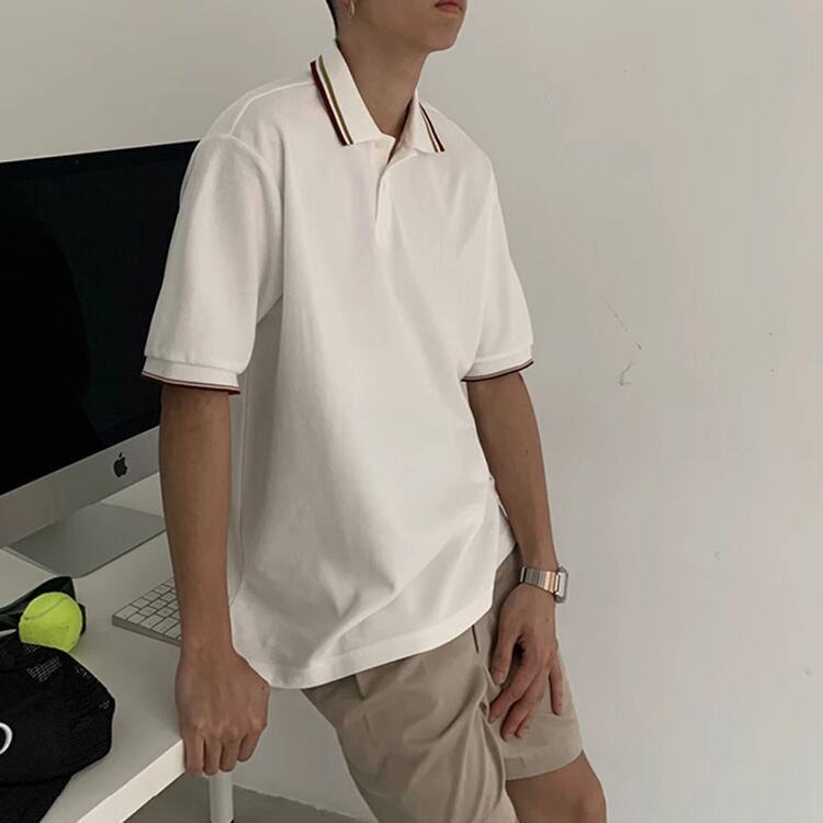 ★RETRO BASIC EMBROIDERY POLO SHIRT　　　A0667