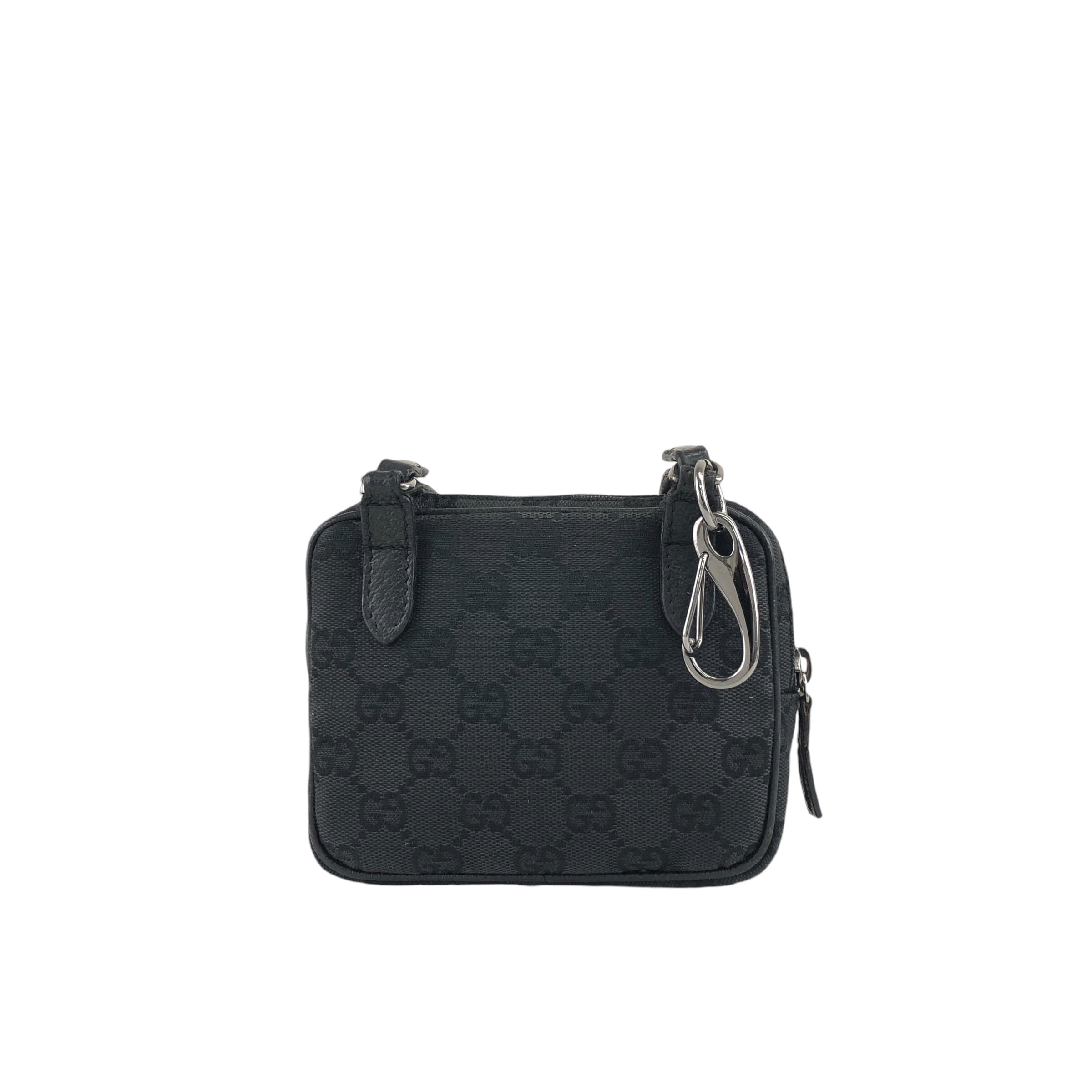 GUCCI グッチ ショルダーバッグ ブラック GG柄 キャンバス ミニ GUCCI グッチ ショルダーバッグ ブラック GG柄 キャンバス ミニ