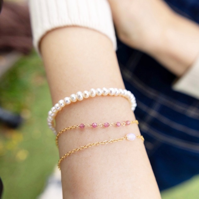 Pink tourmalin bracelet