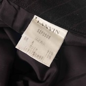 カシミヤ混 イタリア製生地 LANVIN COLLECTION ランバン ストライプ パンツ スラックス 40/ダークブラウン レディース ビンテージ